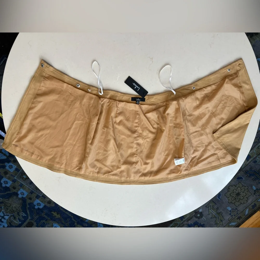 Lulus Let’s Wrap It Up Tan Suede Wrap Mini Skirt | Tan | Women’s XS - Picture 5 of 14